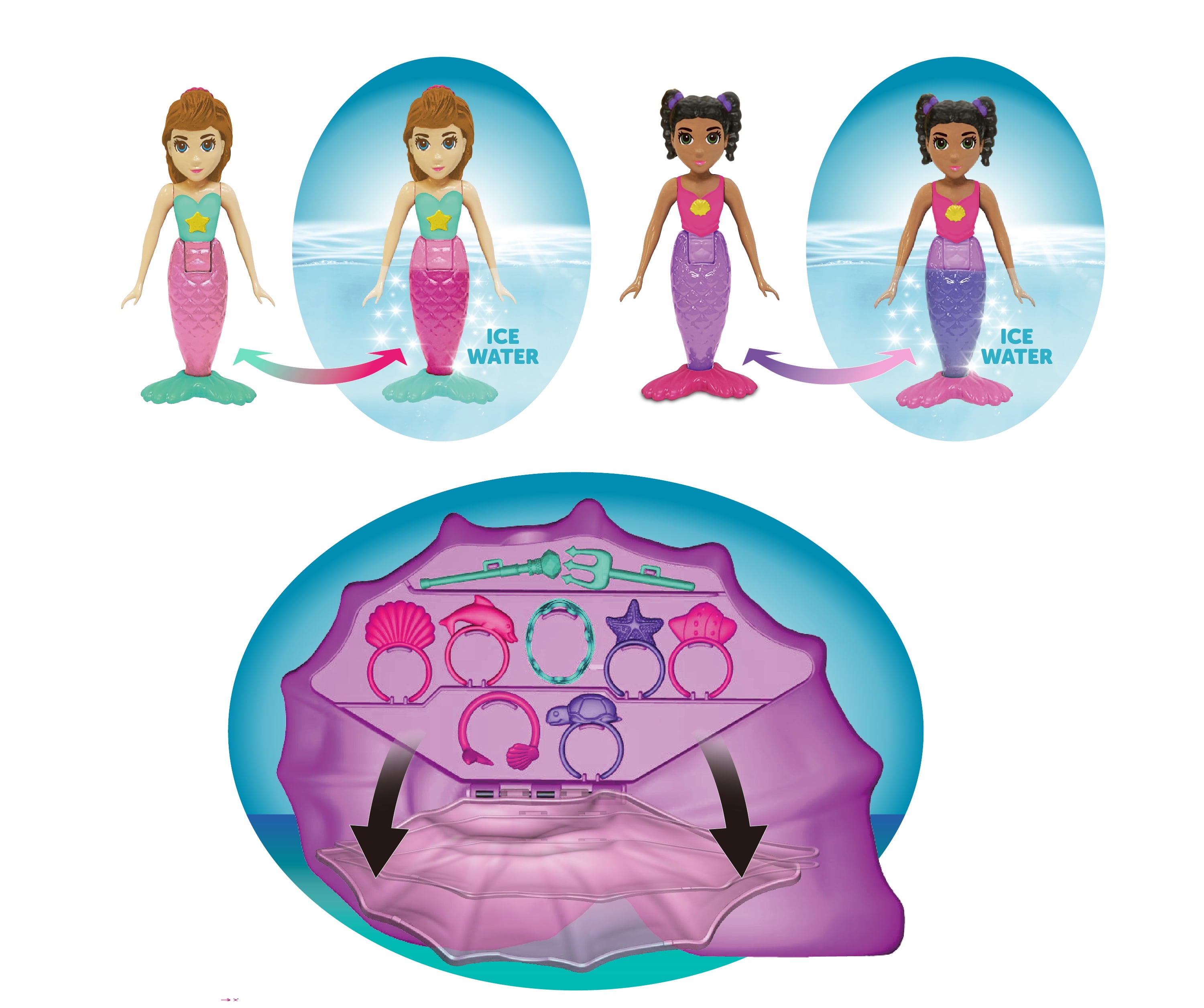 Kid Connection Mermaid Palace Play Set with Lights and Sounds, 46 Pieces, Toddler Toys  (图4)