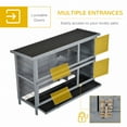 thumbnail image 5 of Noaman PawHut 54" 2-Story Large Rabbit Hutch Bunny Cage Wooden Pet House for Indoor/Outdoor, Gray with Lockable Doors, No Leak Tray & Waterproof Roof, 5 of 7