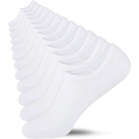 Heatuff Chaussettes Invisibles pour Femmes en Coton, Coupe Basse, Antidérapantes, Chaussettes Décontractées Invisibles (6/9 Paires)
