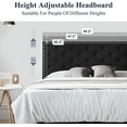 thumbnail image 6 of Allewie Queen Size Bed Frame, Velvet Upholstered Platform Bed with Adjustable Diamond Button Tufted & Nailhead Trim Headboard, Black, 6 of 7