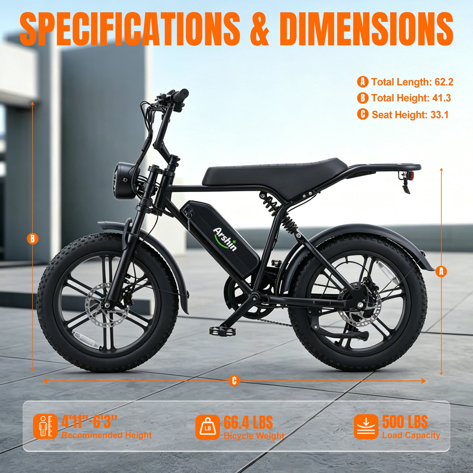 Upgrade 20" Electric Bike for Adults,Off‑Road Fat Tire Ebike,1500W Peak Motor,48V 15Ah Removable Battery,28 MPH Max Speed,UL2849 Certified for Ages 16+ (Black)