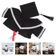 thumbnail image 5 of 1 set Bear Doll Graduation Gown and Cap Set lindo traje de graduación de animales de peluche de felpa para ceremonias de graduación fiestas y fotos, 5 of 5
