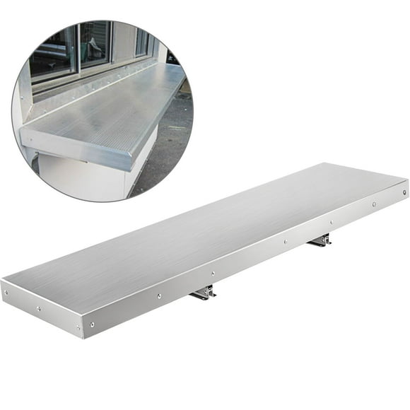 VEVOR 48 inch Concession Shelf Stainless Steel Drop Down Folding Serving Food Shelf Stand Serving for Concession Trailer Serving Window (48" Lx 12" W)