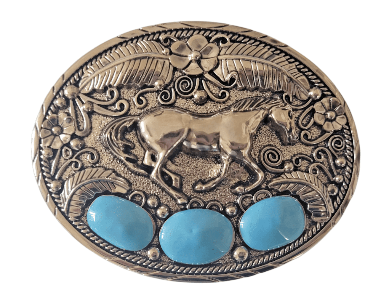 NEW HANDCRAFTED SILVER METAL BELT BUCKLE TURQUOISE COLOUR WESTERN COWBOY GOTH 