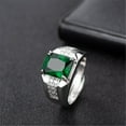 thumbnail image 2 of Dengmore Ring Men's Ring Crystal Green Spinel Trendy Men's Living Ring, 2 of 5