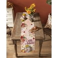 thumbnail image 5 of ERUNPONLY Fall Hedgehog Table Runner - 72 Inch Long Thanksgiving Pumpkin Sunflower Leaves Pink Cotton and Linen Blended Dress Scarves Farmhouse Table Runner for Kitchen Dining, Coffee Table, 14"x72", 5 of 8