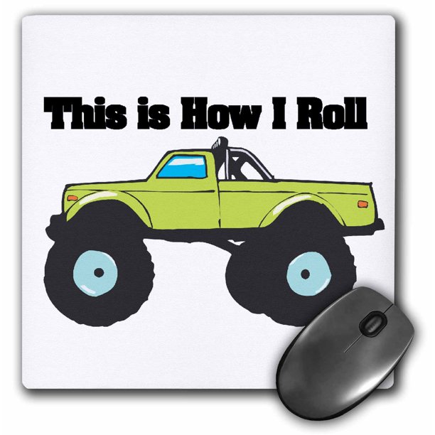 3dRose This Is How I Roll Monster Truck, Mouse Pad, 8 by 8 inches