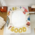 thumbnail image 5 of Feelyou Cartoon Mushroom Kid Queen Sheet Sets, Peace and Love Bed Set, 4 Pieces, 5 of 7