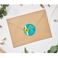 thumbnail image 2 of Darling Souvenir Round 45 Pcs Sunflower Save The Date Stickers Wedding Personalized Bride Groom Names And Date Envelope Seals - Turquoise, 2 of 4