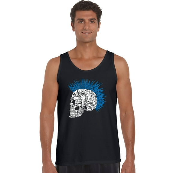 LA Pop Art Men's Word Art Tank Top - Punk Mohawk