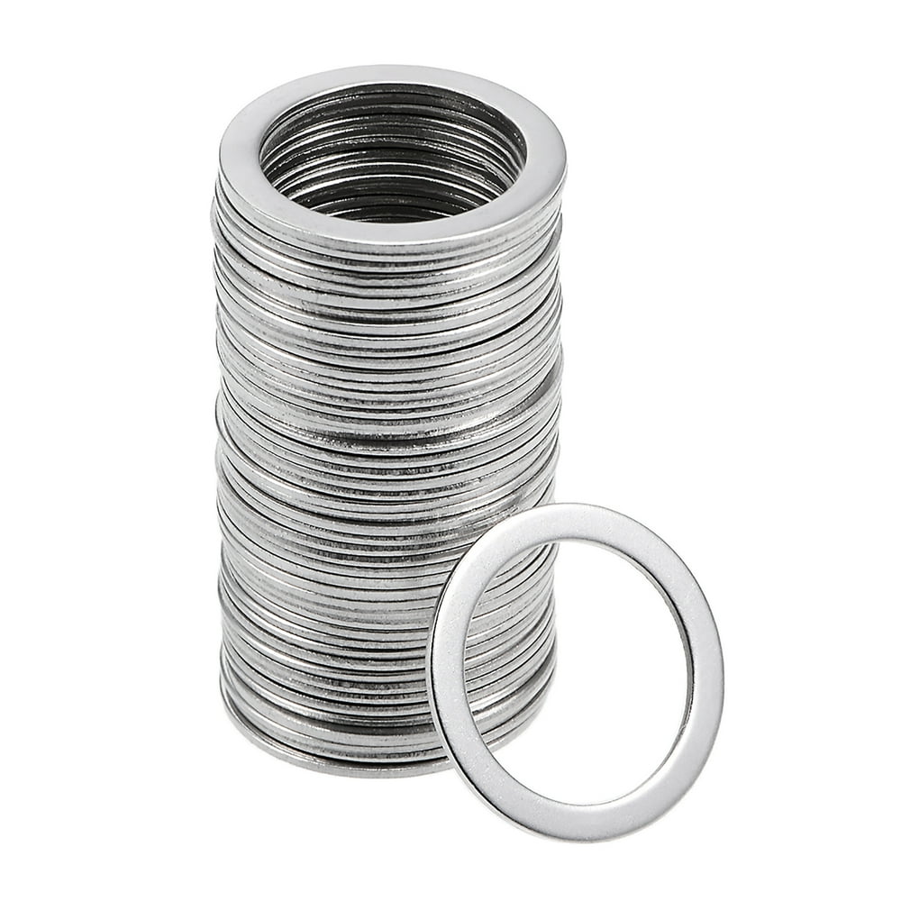 50Pcs 20mm x 15mm x 0.8mm 304 Stainless Steel Flat Washer for Screw