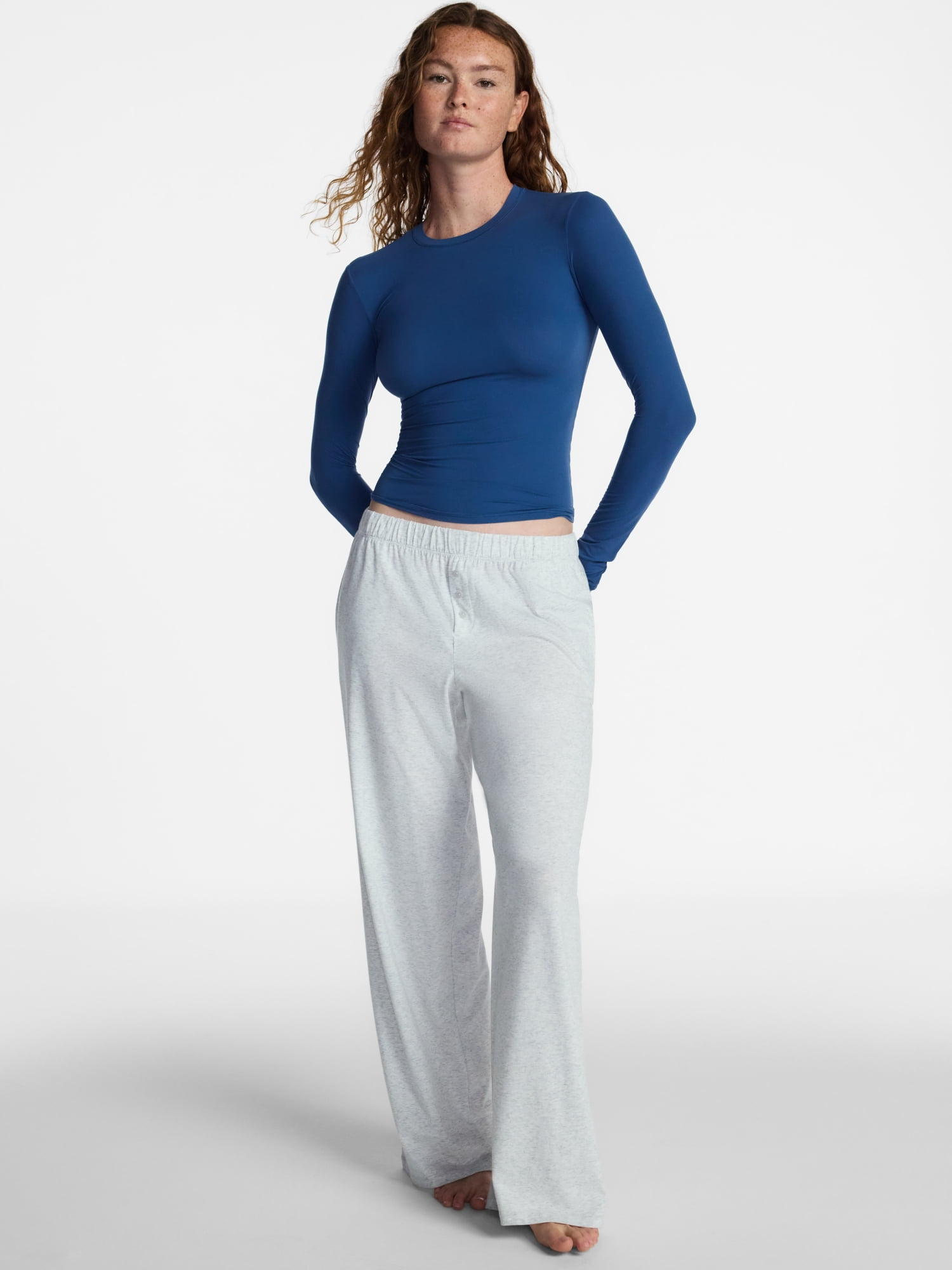 No Boundaries Fit Stretch Tee with Long Sleeves, Women's XS-XXXL