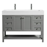 Pavia 48” Single Vanity in Grey with Acrylic under-mount Sink with Mirror without Mirror