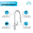 thumbnail image 3 of KBFmore 18.5 Inch Stainless Steel Single Lever Handle Kitchen Faucet with Dual Function Pull Out Down Spray Head, 3 of 9
