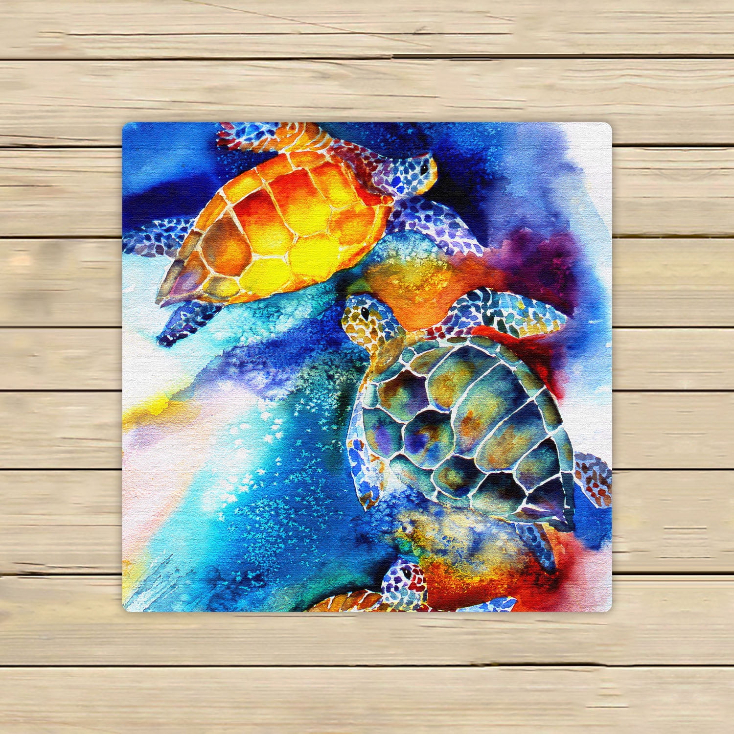 YKCG Watercolor Underwater Sea Turtle Ocean Animals Turtoise Hand Towel  Beach Towels Bath Shower Towel Bath Wrap For Home Outdoor Travel Use 13x13  inches 