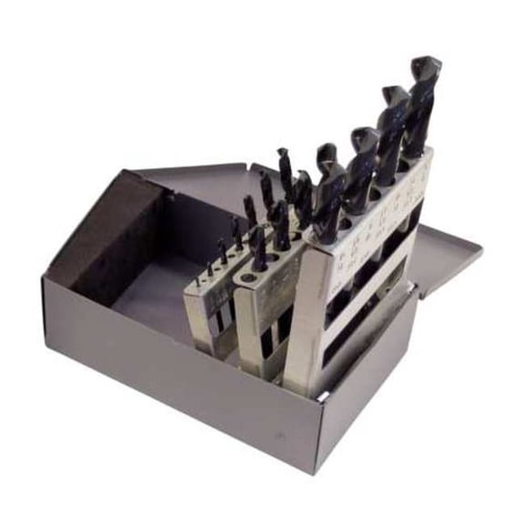 Chicago-Latrobe Screw Machine Drill Bit Set,15pc,HSS 69889