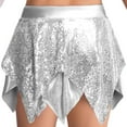 thumbnail image 5 of iixpin Girls' Jazz Hip Hop Dance Performance Costume Tank Top with Pleated Skirt Sparkly Dancing Clothing Set Silver 12, 5 of 6