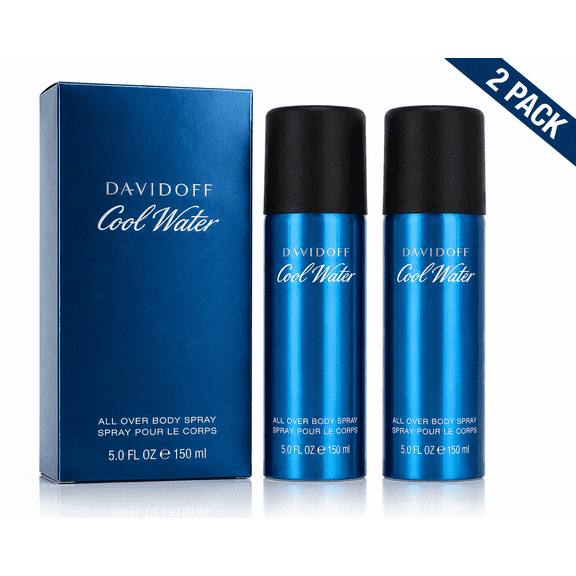 Davidoff Cool Water Body Spray for Men 5 Oz (150 mL) (2 Pack)