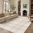 thumbnail image 2 of PureCozy 8'x10' Large Area Rugs for Living Room Bedroom Dining Room Farmhouse Office Modern Geometric Non-Slip Washable Contemporary Plaid Beige Checkered Rugs Carpets, Beige, 2 of 6