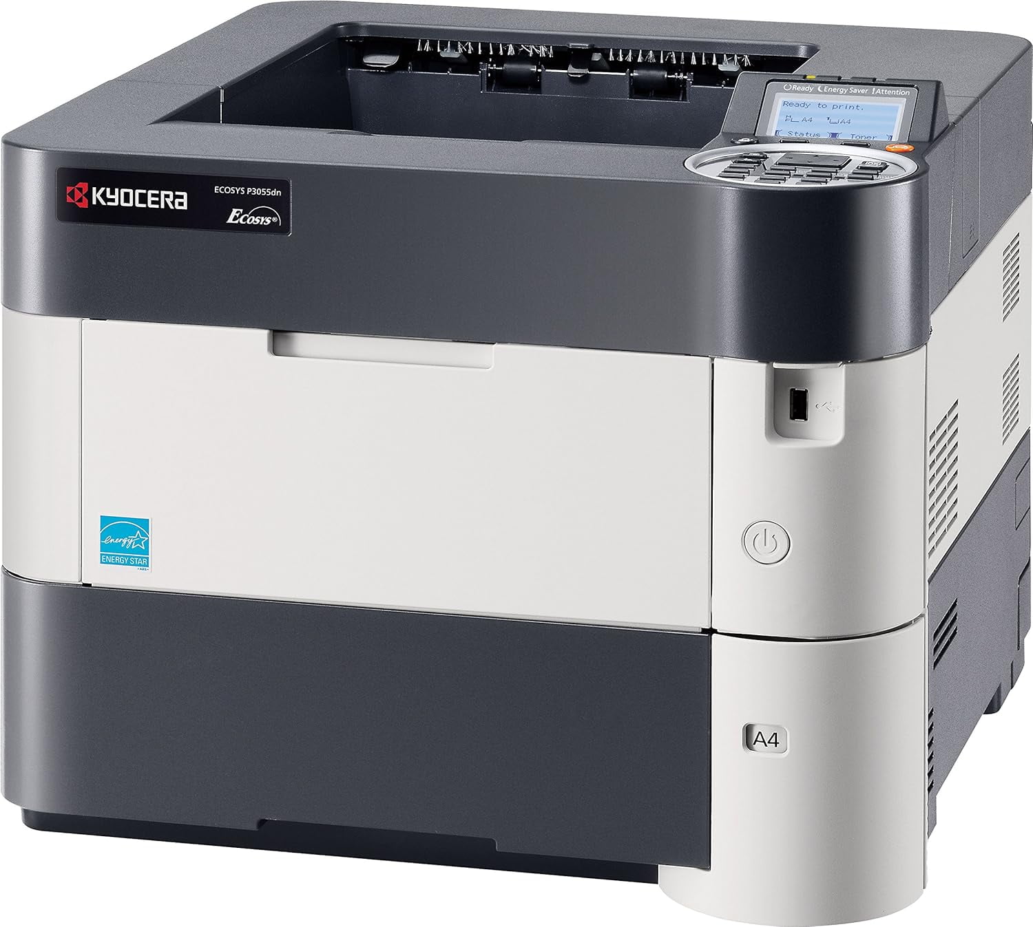 Kyocera ECOSYS P3055dn B&W Network Laser Printer – 55 PPM, 1200 dpi, Duplex, Wireless & Wi-Fi Direct, 5-Line LCD Display - 1102T72US0