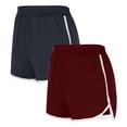 thumbnail image 2 of Lmnyox 2 Pack Athletic Shorts for Women Elastic Waist Short Pants Summer Stretchy Running Shorts with Pocket, 2 of 3