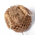 thumbnail image 3 of Gupgi Woman Drawstring Bucket Bag Vacation Beach Style Wrist Pack Retro Woven Handbag with Inner Cloth, 3 of 8