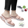 thumbnail image 5 of Slippers for Women,Summer Fashion Solid Color Large Mesh Bag Toe Slippers Comfortable Non Beach Slippers,Womens Slippers,Pink,7.5, 5 of 5