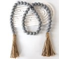 thumbnail image 4 of Minzimin Decor Wood Beads Garland Farmhouse Wall Hanging Decorations Natural Wooden Bead Tassel Decorative for Coffee Table Christmas and Prayer, 4 of 8