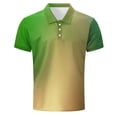 thumbnail image 3 of Daiosportswear Men'S Golf Polo Shirts Short Sleeve Striped Business Smart office Work Shirt Performance Collared Workout Top Green-D S(S), 3 of 5