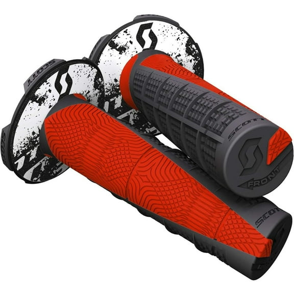 Scott Deuce Off-Road Motorcycle Hand Grips - Black/Neon Red/One Size