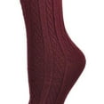 thumbnail image 2 of Sierra Socks Women’s Combed Cotton Cable Knit Crew Socks, Soft Warm Mid-Calf, 2 Pairs, 2 of 6