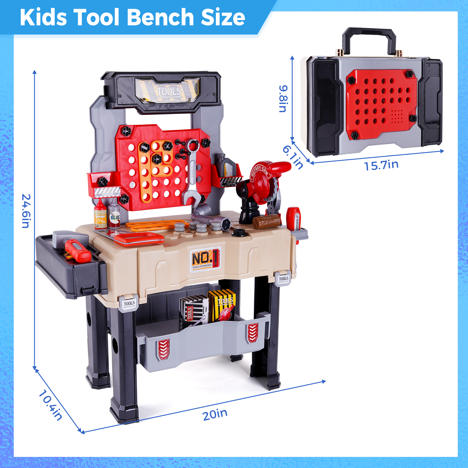 Cmdoag Kids Tool Set Bench with Electric Drill photo 6