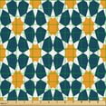 thumbnail image 2 of Ambesonne Ethnic Fabric by the Yard Upholstery, Stars Geometric Moroccan Art, 2 Yards, Dark Teal Orange and White, 2 of 5