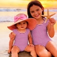 thumbnail image 4 of Abcomgle Toddler Swimsuit Girl 3t Stretchy One Piece Little Girls Swimsuit Cute Striped Ruffled Swimwear for Girls, 4 of 7