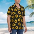 thumbnail image 3 of Honeii Sunflowers Print Men’s Hawaiian Shirt,Classic Button-Down Short Sleeve Shirt, for Beach, Vacation, and Outdoor Activities,Medium, 3 of 7