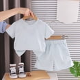 thumbnail image 2 of vigerkar Ensemble de Pyjama 2 Pcs Pjs Coton Tenue de Nuit d'Été Manches Courtes Haut avec Bas (Bleu, 3-4 Ans), 2 of 6