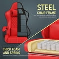 thumbnail image 3 of Gaming Chair for Adults, Ergonomic Office Computer Chairs with Pocket Spring Cushion, PU Breathable Materials Video Game Chair, Linkage Armrest and Footrest Game Chairs Red, 3 of 7