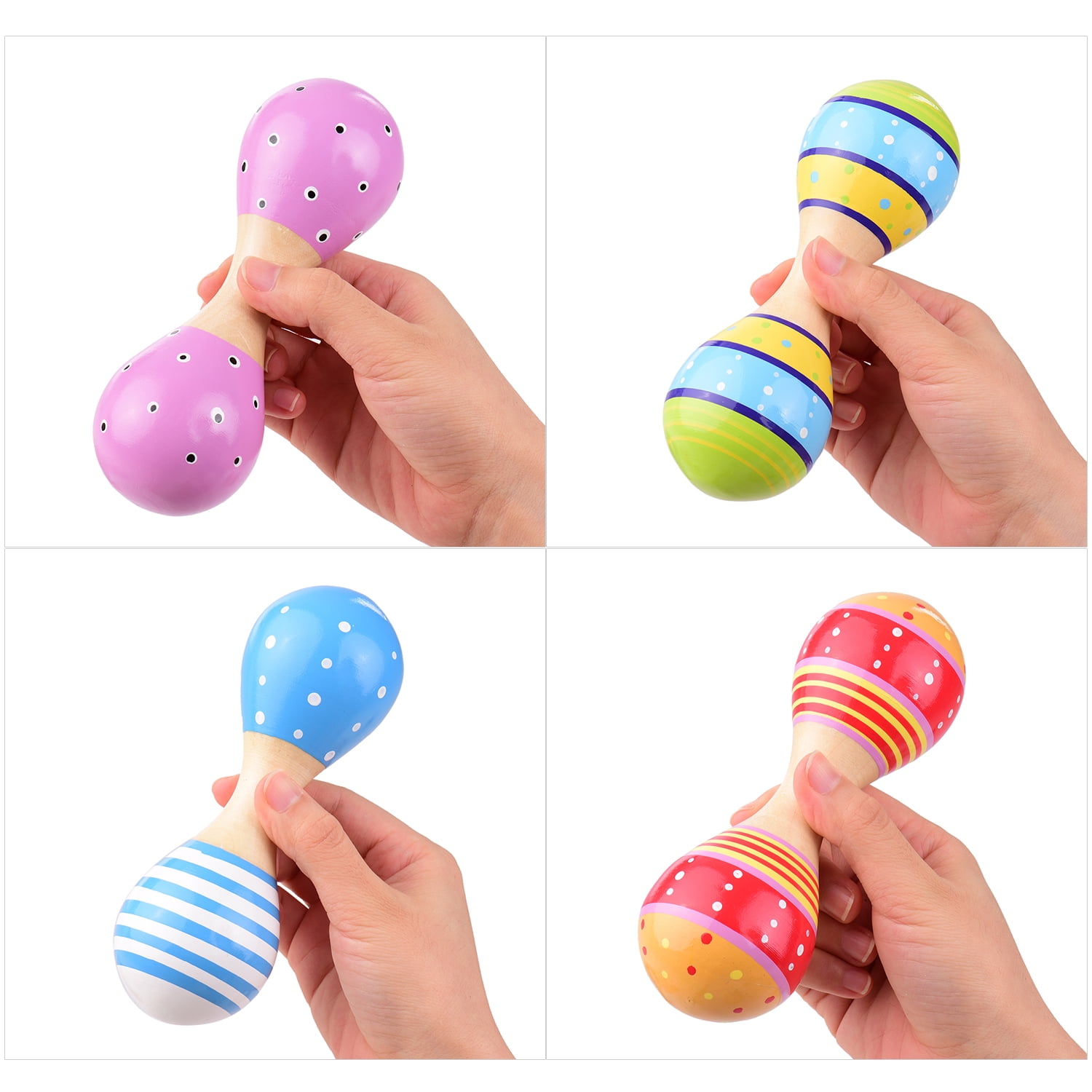 SUPVOX Maracas En Bois Forme De Poisson – Instrument De Musique Éducatif Pour Éveil Musical Des Tout-Petits