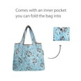 thumbnail image 4 of Wrapables Small Foldable Tote Nylon Reusable Grocery Bags, Gray Floral, 4 of 5