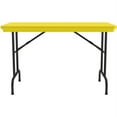 thumbnail image 3 of Correll Commercial Duty YELLOW Plastic Top Folding Table One-Piece Blow-Molded Plastic Top is Waterproof, Scratch, Stain, & Impact Resistant, Colors go all the way through, 3 of 3