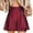2-Red, variant on QHFBli Womens Silky Satin Mini Short Skirt Adjustable Self Tie High Waist Flowy Casual Short Skater Skirt