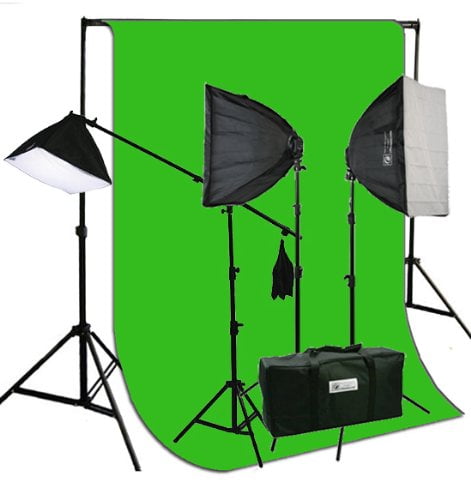 Backdrop Support Stand Photography Studio Video 3 Softbox Boom Lighting 10x12 BW