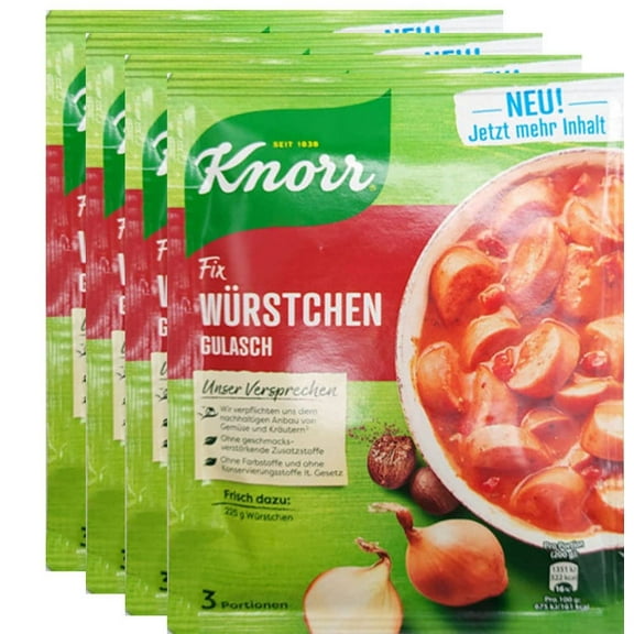 Knorr Fix Wuerstchen Gulasch (Sausage Goulash) 4-Pack (4 X 44G) Packaging May Vary