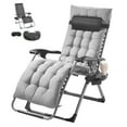 thumbnail image 4 of KFFKFF Gravity-Defying Chair, 26 inch Recliner for Both Indoor & Outdoor Use, Adjustable Lounge Chair with Cushion, Headrest, Footrest & Cupholder, Supports up to 500 lbs, Gray, 4 of 9