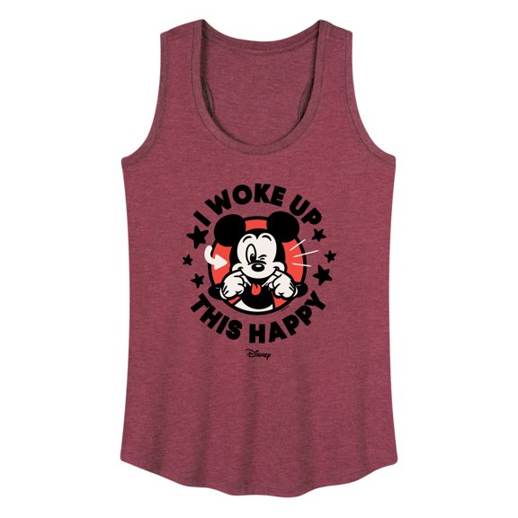 Disney - Mickey & Friends - Mickey Mouse - I Woke Up This Happy - Wink - Women's Racerback Tank Top