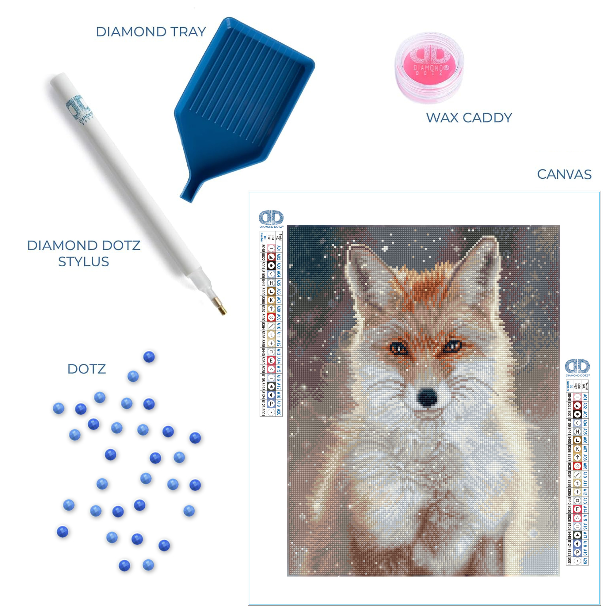Diamond Dotz Snowflake Fox Diamond Painting Kits for Adults - Diamond Art Kits a Relaxing Creative Craft Kit with Dotz Gems 18x14