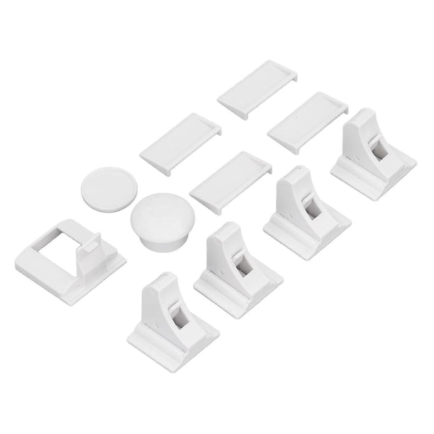 4 Pack Child Safety Adhesive Magnetic Cabinet Locks Baby Proofing No Tools Screws Needed Magnet Drawer Locks with Key