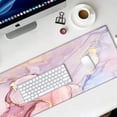 thumbnail image 4 of Desk Pad Protector,Mouse Pad with Non-Slip Rubber Base,Textured & Waterproof Mousepad with Stitched Edges,Large Desk mats for Computers,Laptop,Gaming,Office & Home,31.5 x 11.8 in,Mixed Pink Marble, 4 of 7