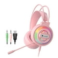 thumbnail image 2 of Auricures Estéreo de 3,5 Mm para Juegos para Colocar sobre Oreja, Estéreo con Micrófono Flexible con USB Macarena  auriculares para juegos, 2 of 8