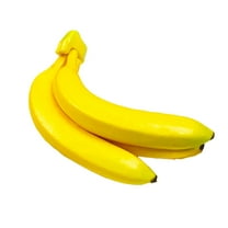 Woration Realistic Lifelike Artificial Banana Bunch Simulation Fruit Decorative Fake Food Model Display Photography Props Kitchen Wedding Home Party Decor - 3 Heads